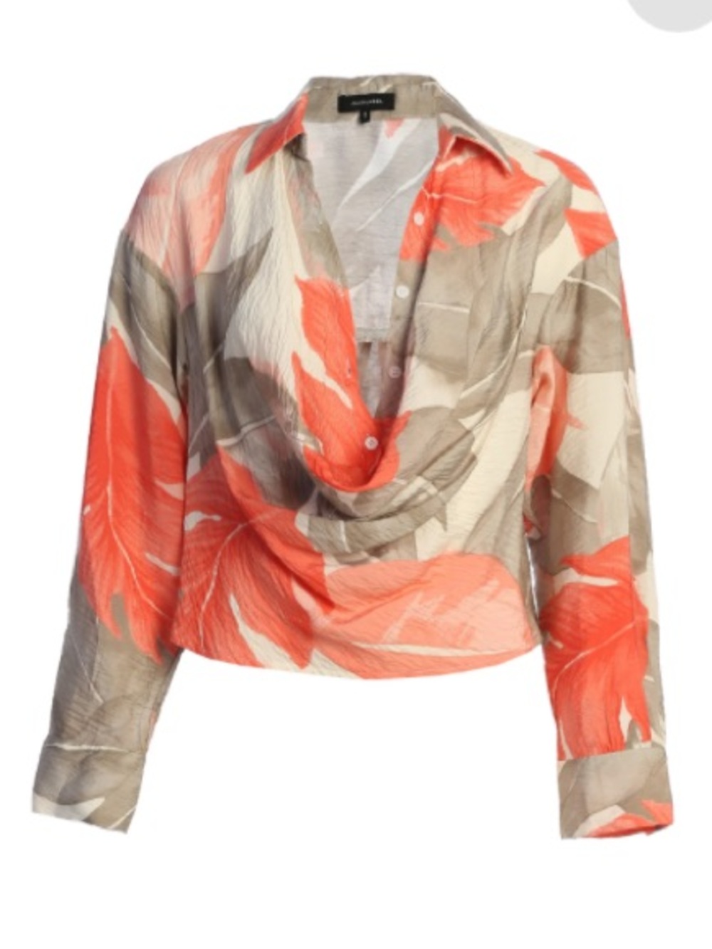 JLuxLabel Ivory Palm Print Top